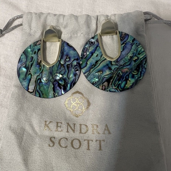 Kendra Scott Diane Gold & Abalone Shell Earrings - Picture 1 of 2